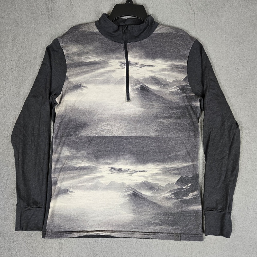 Helly Hansen Pullover Mens Large Lifa Merino Wool 1/4 Zip Base Layer Midweight